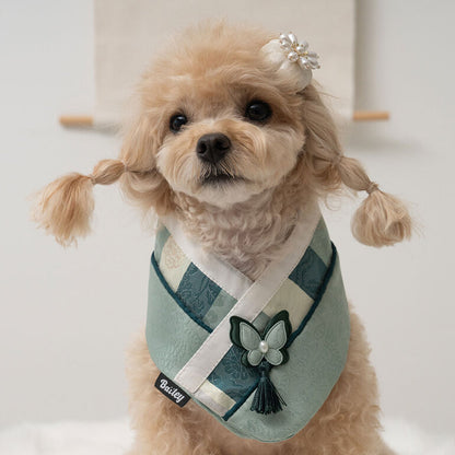 韓國新品上架【梨花娘總代理】🐾BAILEY 🐶秋冬新品 韓國皇室蝴蝶流蘇精緻韓服領巾(4色)