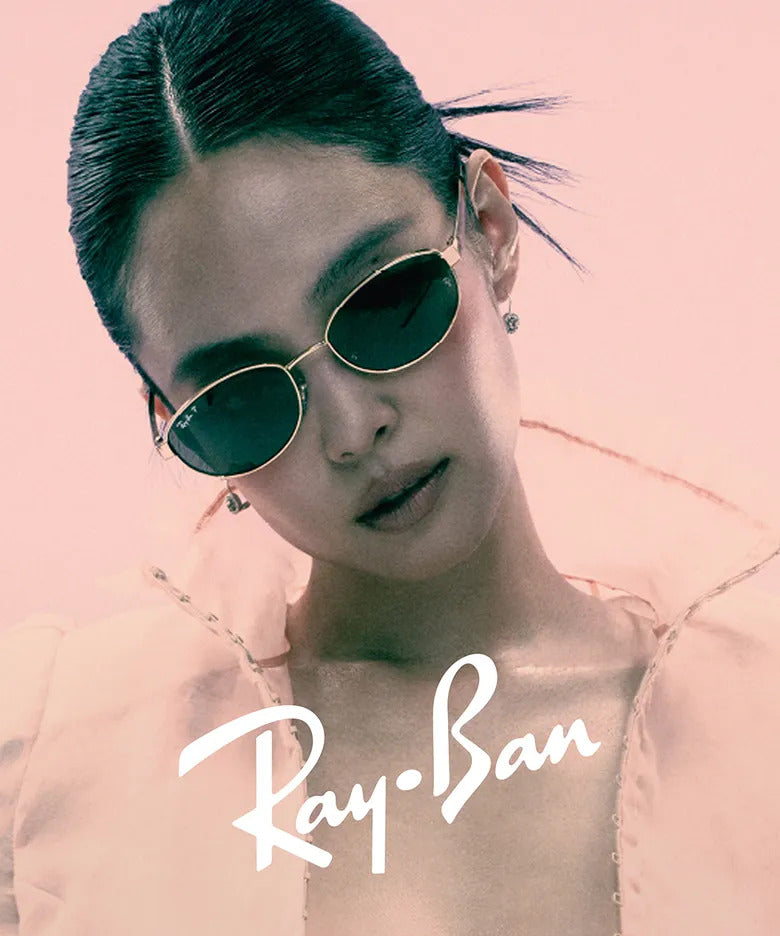 💫新品上架【梨花娘】🖤BLACK PINK💗Ray-Ban Jennie風墨鏡｜復古橢圓金框 深綠鏡片 顯臉小高級感太陽眼鏡