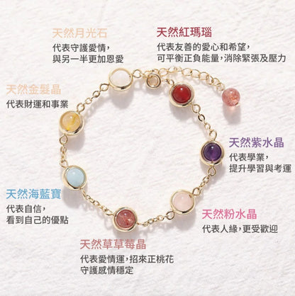 【梨花瑪雅】新品上架🏆 選品🫶魔法能量7色彩虹水晶多采多姿的幸運手鍊