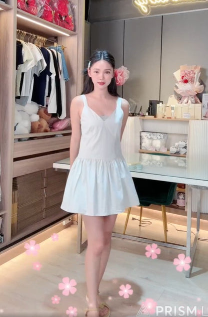 🆕新品上架【梨花娘】正韓百搭背心修身傘擺短洋裝(3色)🤞