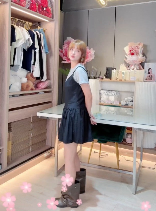 🆕新品上架【梨花娘】正韓百搭背心修身傘擺短洋裝(3色)🤞