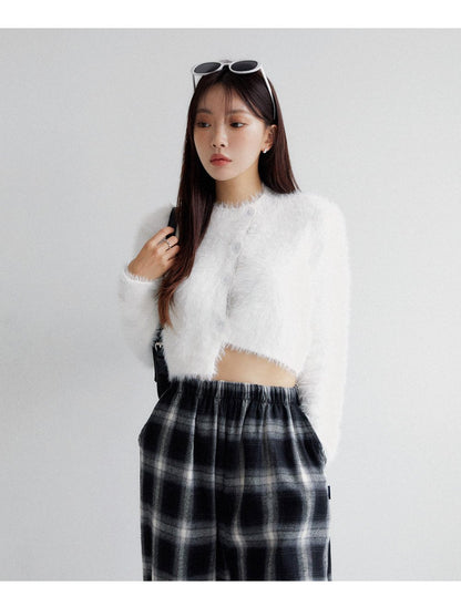 💖韓國暢銷品牌MUAHMUAH 經典格紋寬腿腰部鬆緊褲子 S~M